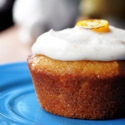 Vanilla Cupcakes with Orange Flower Frosting